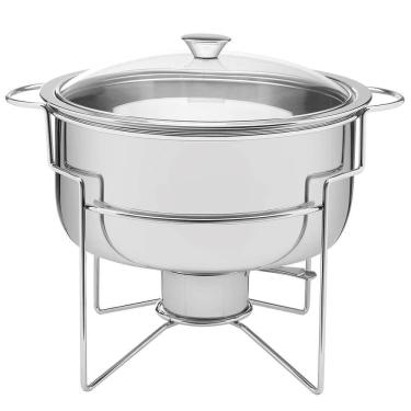 Imagem de Rechaud Banho-maria Tramontina Em Aço Inox 7 L Com Fogareiro Com Alças 61042200