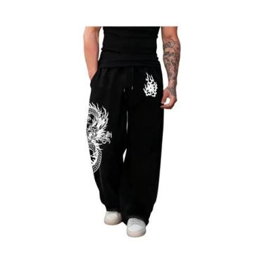Imagem de Calças De Moletom Masculinas Com Estampa Gótica Para Outono E Inverno,