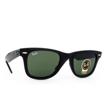Imagem de Óculos De Sol Wayfarer RB2140 Preto Lente Verde Acetato Unissex - glas