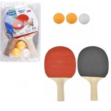 Imagem de Kit Ping Pong Tênis De Mesa 2 Raquetes + 3 Bolinhas Combo - Well