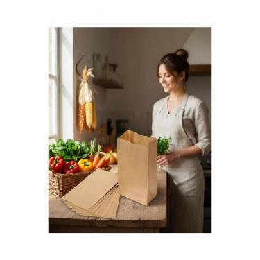 Imagem de 200 Sacos Kraft 12x6.5x21cm Delivery Refeições - Congratulations Store