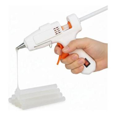 Imagem de Pistola de Cola Quente 20W Bico Fino Bivolt com 5 Bastões 7m - Congrat