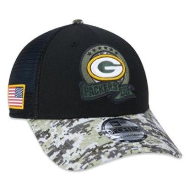 Imagem de Boné 9Forty Bay Packers Salute To Service 2022 Trucker Aba Curva New Era Masculino-Masculino