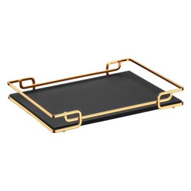 Imagem de Bandeja Hara Luana Decorativa material sintético Preto 57x37cm Multius