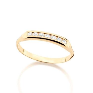 Imagem de Anel Rommanel Ouro 18k Banhado Cristais Brilhantes 510999 Tamanho:14Co
