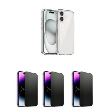 Imagem de 3UN Películas Fosca Privativa + Capa Silicone TPU Para iphone 16 Plus 