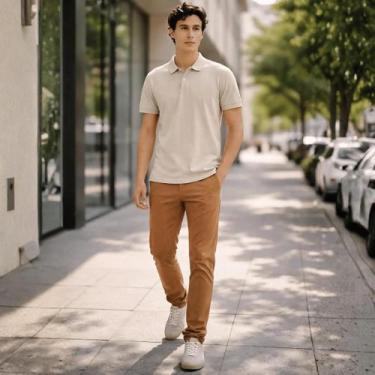 Imagem de Camisa Polo Masculina Colcci Cores Neutras, Bege, G