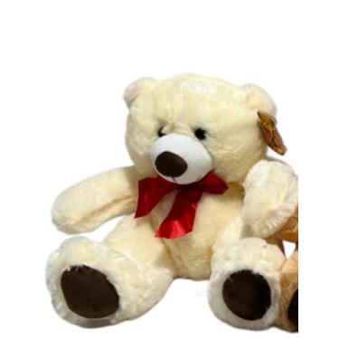 Imagem de Urso de Pelúcia com laço vermelho FE7231-Fizzy, Creme