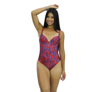 Imagem de Maiô Body Com Aro e Bojo Folhagem Azul - STW Moda, Folhagem azul, G