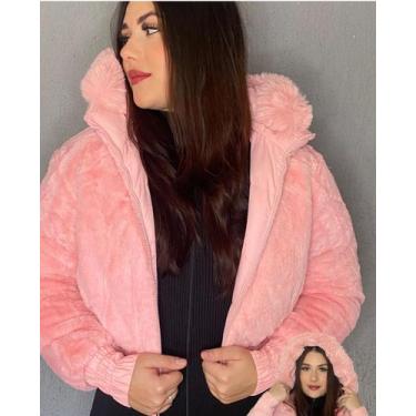 Imagem de Jaqueta puffer dupla face - Mihstore , Rosa, P 