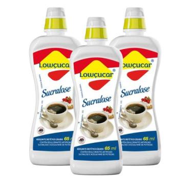 Imagem de Kit 3 Adoçante Diet Líquido Lowçucar Sucralose 65ml