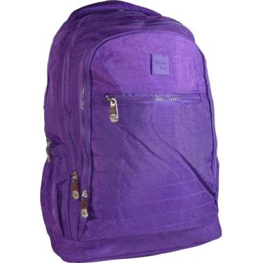 Imagem de Mochila Nylon Amassadinho Tactel Notebook Básica Feminina Masculina - 