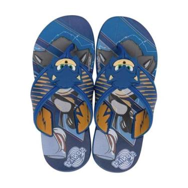 Imagem de Chinelo Infantil Menino Macio Personagem Sonic Way Super, Azul, Azul m