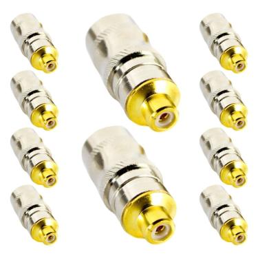 Imagem de Conector Rca Fêmea Storm Jack Rca Metal Gold para Áudio e Vídeo com Contatos Banhados a Ouro 10 Unidades