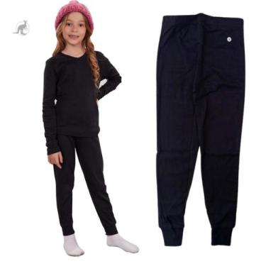 Imagem de Calça Ceroula Infantil Unissex em Ribana Pzama 70033, Preto, 6, Unisse