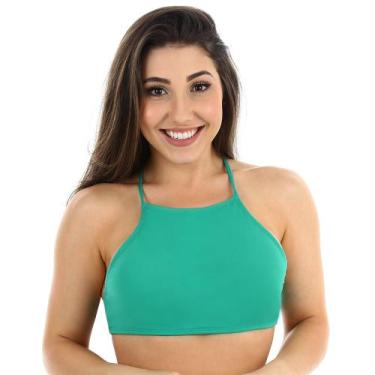 Imagem de Biquini top cropped faixa com bojo removível frente única de amarrar n