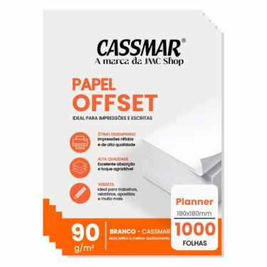 Imagem de Papel Offset 90g Planner 180X180mm Branco 1000fls - Cassmar