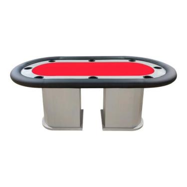 Imagem de Mesa de Poker Linha Master com Borda Estofada e Porta Copos Nude - 2,0