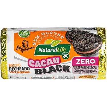 Imagem de Biscoito cacau black recheado morango kodilar 90g