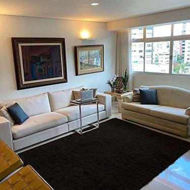 Imagem de Tapete Peludo Felpudo Para Sala e Quarto Cronos (Preto, 200x240)