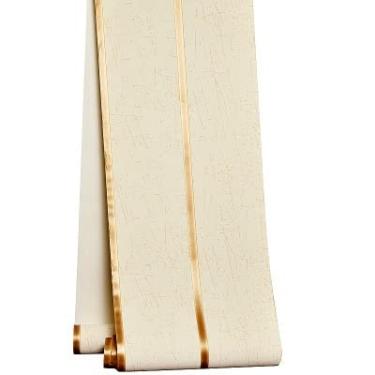 Imagem de 3D simple modern striped non-woven wallpaper deerskin velvet 393.5x19.5 Inches for Bedroom Faux Brick Kitchen Cabinets (Yellow)