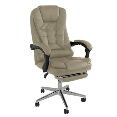 Imagem de Cadeira De Escritorio Presidente Ergonomica Apoio Para Pés - Bege