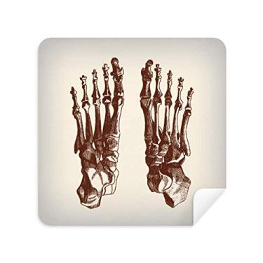 Imagem de Pano de limpeza para pés de osso do corpo humano, tecido de camurça, 2 peças