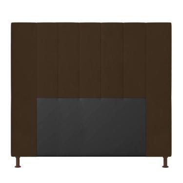 Imagem de Cabeceira Cama Box Casal 140cm Suede Marrom