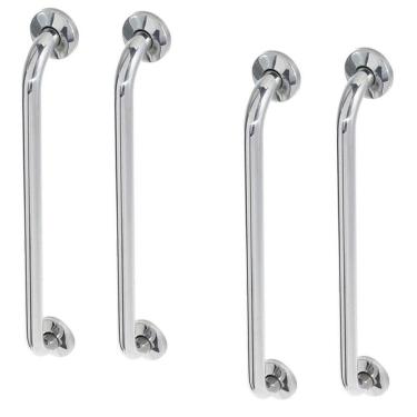 Imagem de Alça de Apoio Barra Inox 60cm Kit 4 Unidades Cadeirante Deficiente Idoso Acessibilidade Segurança Banheiro
