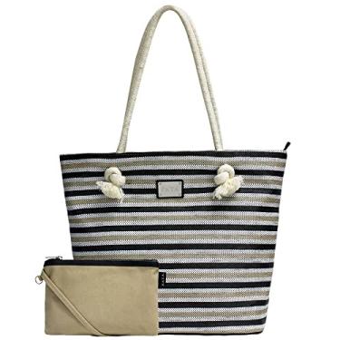 Imagem de Bolsa de Praia Feminina Com Necessaire Marítima Fata Tamanho:Único;Cor:Preto;Gênero:Feminino