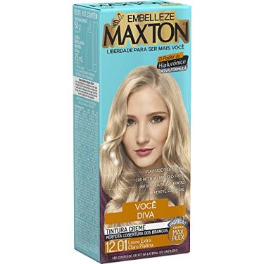 Imagem de Tinta de Cabelo 12.01 Kit, Maxton, Louro Extra Claro Platina