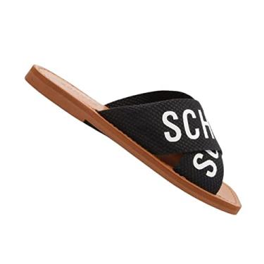 Imagem de Sandália Rasteira Em X Schutz Feminino Preto