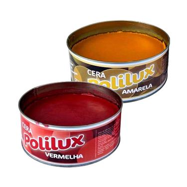 Imagem de Kit 2 Cera Pastosa Polilux Lata Amarela e Vermelha 400g