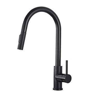 Imagem de Pull Out Sensor Preto Torneira de Cozinha Misturador de Indução Inteligente Toque Controle de Toque Torneira de Pia 2 Modos Torneira De Cozinha,Preto,Sem toque,China