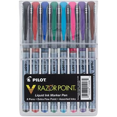 Imagem de PILOT Marcadores de tinta líquida V Razor Point, tintas de cores sortidas, pacote com 8 unidades (11008)