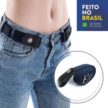 Imagem de Cinto Sem Fivela Unissex Conforto e Praticidade Preto e Azul