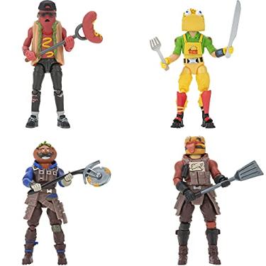 Imagem de Fortnite Squad Mode Tomatotown Legends 4-Figure Pack, Series 6, Including Weapons, Harvesting Tools, Building Materials, Stands, and More