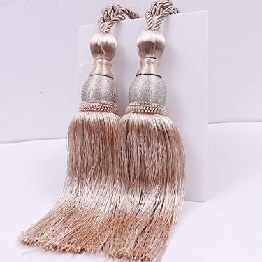 Imagem de 1 par grande cortina de luxo borlas borlas decorativas para casa borlas de seda ouro seda borla de tênis pendurada cortina de orelha acessórios de cortina decoração de quarto, 08,1 par