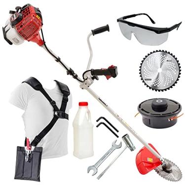 Imagem de Roçadeira Profissional Plus Kawashima KW340L Linha Plus 34cc 2 Tempos á Gasolina Com Lâmina de Vídia e Cinto de Sustentação Duplo Profissional