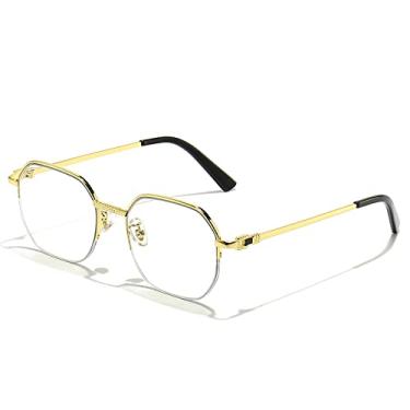 Imagem de Óculos de sol de metal com lente gradiente azul masculino feminino designer de luxo sem aro pequeno quadrado óculos de sol para homens sem moldura, C07, A