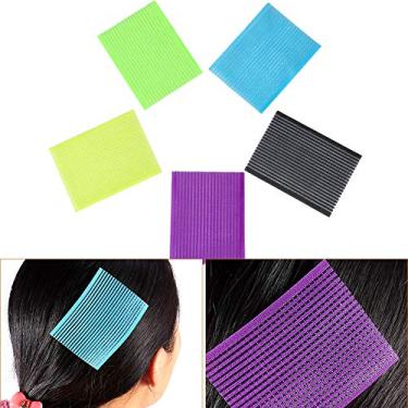 Imagem de 20 peças aplique de franja de cabelo, clipe de adesivo de cabelo, fitas de franja franja mágica franja almofada de cabelo grampo fixo grampo de cabelo acessórios de ferramenta