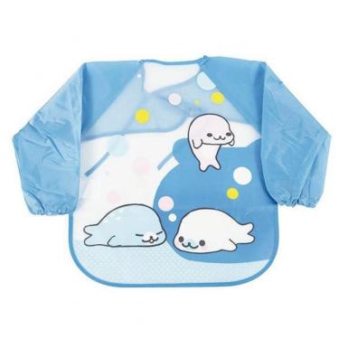Imagem de Babador Infantil Com Manga Foca Azul