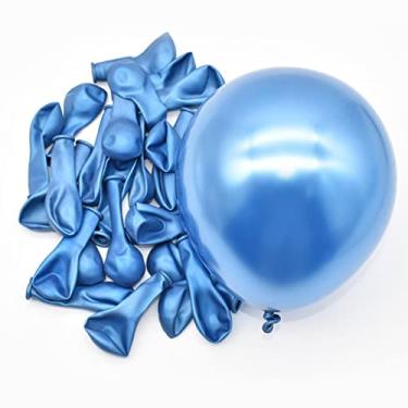 Imagem de Balão Bexiga Metalizado Chrome Azul Redondo Festball 5 Polegadas 25 Unidades