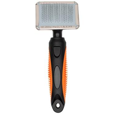 Imagem de JAMBO PET Rasqueadeira Escova Premium Brush Para Pets Desembaraça Pelos Com Cerdas Metálicas E Cabo Macio De Silicone Durável Pequeno