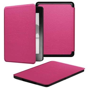 Imagem de ALMIGHTY Capa de couro Kindle Paperwhite à prova d'água para Amazon Kindle Paperwhite antes de 2018 E-Reader Modedl: Dp75Sdi ou Ey21, rosa vermelha