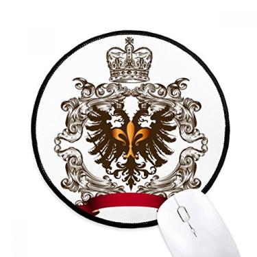 Imagem de DIYthinker Emblema de águia de cabeça dupla Europa mouse pad desktop escritório tapete redondo para computador
