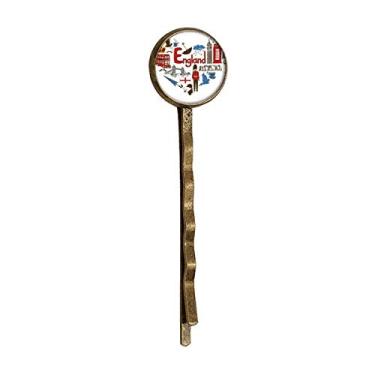 Imagem de Inglaterra Coração Amor Bandeira Nacional do Reino Unido Retro Metal Hair Bobby Pin Headwear