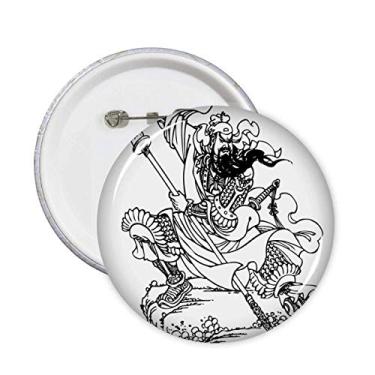 Imagem de Obra prima Romance Three Kingdoms China Broche Emblema Botão Decoração Acessório 5 peças