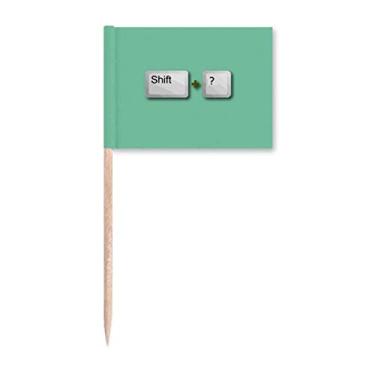 Imagem de Marcador de palito de ponto de interrogação com efeito combinado, marcadores para decoração de festa