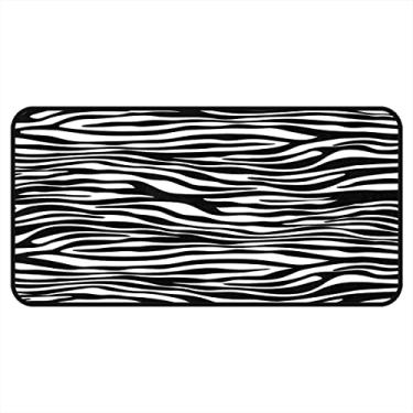 Imagem de Vijiuko Tapetes de cozinha preto e branco zebra textura área de cozinha tapetes e tapetes antiderrapante tapete de cozinha tapete de pé lavável para chão de cozinha escritório em casa pia lavanderia interior exterior 101,6 x 50,8 cm